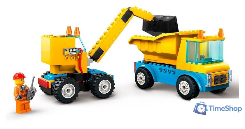 Конструктор LEGO City 60391 Строительные машины и кран с шаром для сноса - Изображение №5 — Интернет-магазин Time-Shop