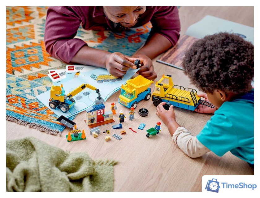Конструктор LEGO City 60391 Строительные машины и кран с шаром для сноса - Изображение №8 — Интернет-магазин Time-Shop