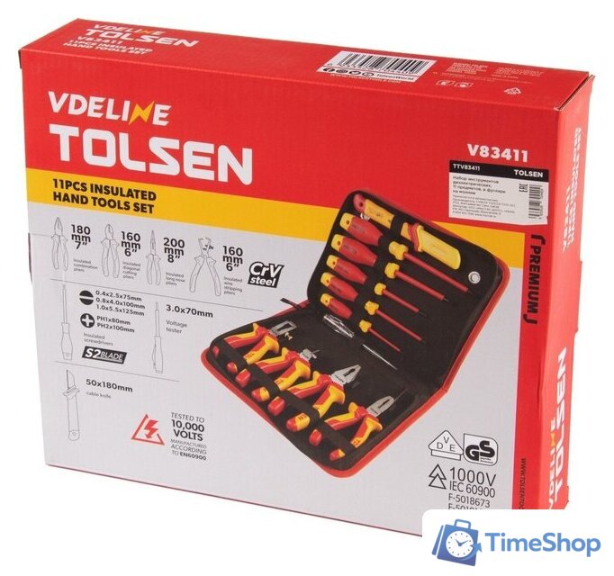 Универсальный набор инструментов Tolsen TTV83411 (11 предметов) - Изображение №5 — Интернет-магазин Time-Shop