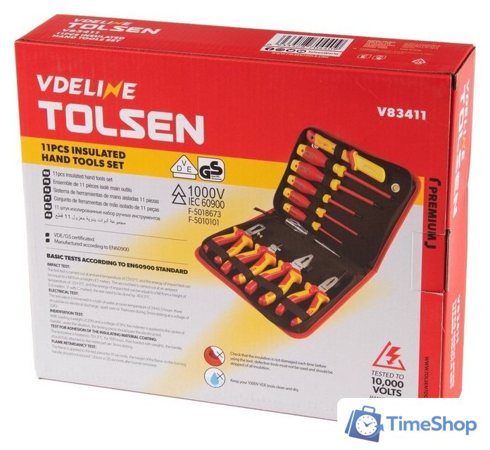 Универсальный набор инструментов Tolsen TTV83411 (11 предметов) - Изображение №4 — Интернет-магазин Time-Shop