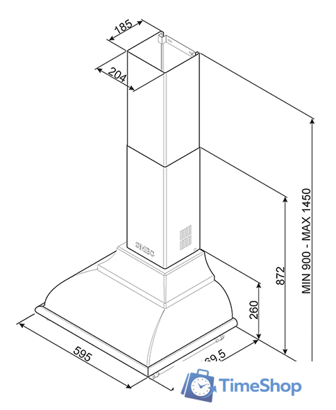 Кухонная вытяжка Smeg KC16POE - Изображение №2 — Интернет-магазин Time-Shop