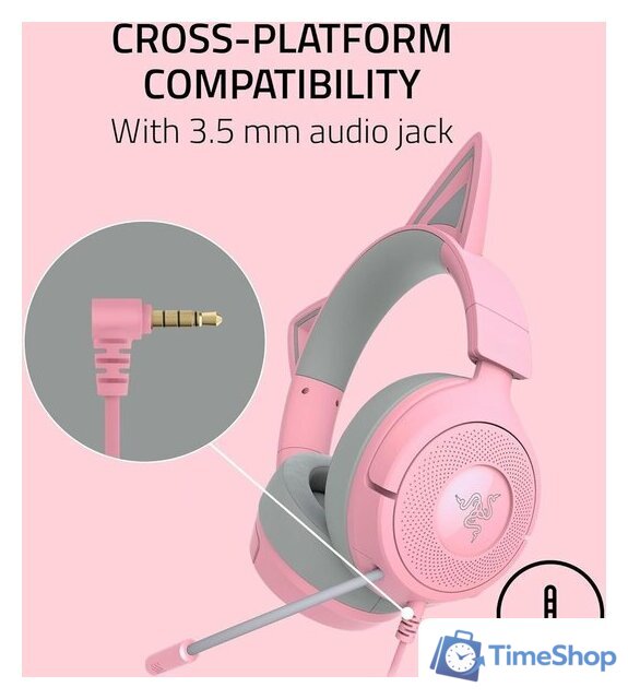 Наушники Razer Kraken Kitty V3 X Pro (розовый) - Изображение №9 — Интернет-магазин Time-Shop