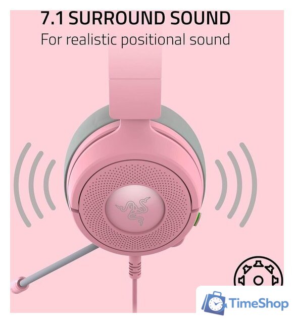 Наушники Razer Kraken Kitty V3 X Pro (розовый) - Изображение №6 — Интернет-магазин Time-Shop