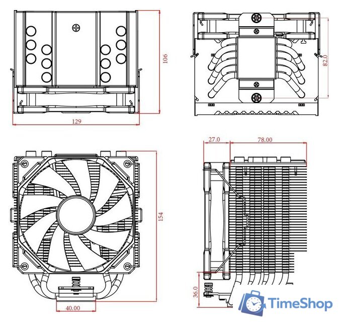 Кулер для процессора ID-Cooling SE-226-XT Black - Изображение №7 — Интернет-магазин Time-Shop
