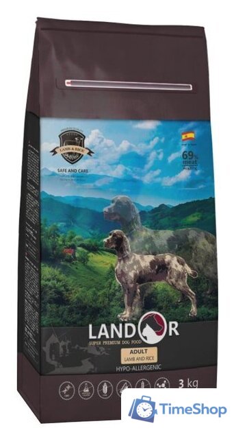 Сухой корм для собак Landor Adult Lamb with Rice 15 кг - Изображение №1 — Интернет-магазин Time-Shop