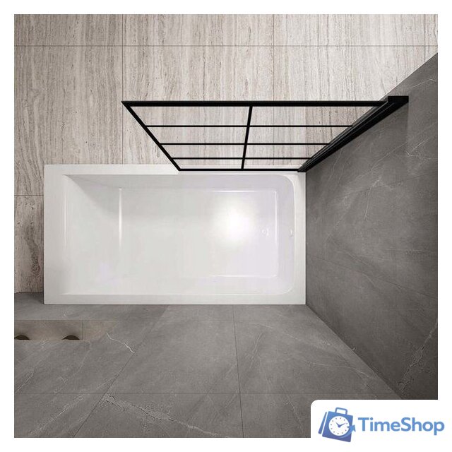 Стеклянная шторка для ванны Rea Lagos-1 Fix 70 (черный/прозрачное стекло) - Изображение №3 — Интернет-магазин Time-Shop