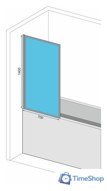 Стеклянная шторка для ванны Rea Lagos-1 Fix 70 (черный/прозрачное стекло) - Изображение №4 — Интернет-магазин Time-Shop