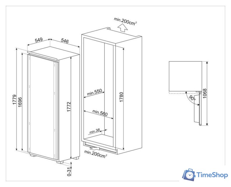 Однокамерный холодильник Smeg S9L1741D - Изображение №5 — Интернет-магазин Time-Shop