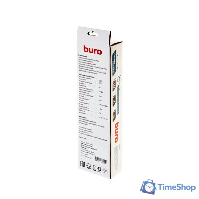 Сетевой фильтр Buro 600SH-16-3-W - Изображение №6 — Интернет-магазин Time-Shop