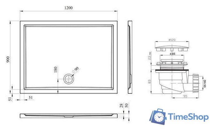 Душевой поддон Lavinia Boho One 3701812S 120х90 - Изображение №8 — Интернет-магазин Time-Shop