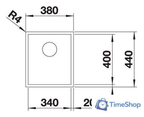 Кухонная мойка Blanco Zerox 340-IF Durinox (без клапана-автомата) - Изображение №4 — Интернет-магазин Time-Shop