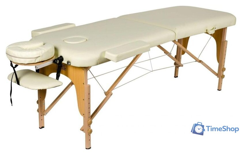 Массажный стол Atlas Sport складной 2-с 60 см деревянный (бежевый) - Изображение №1 — Интернет-магазин Time-Shop