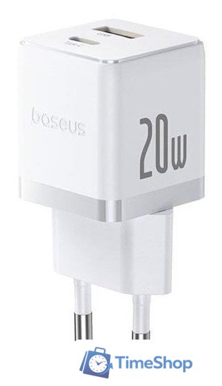 Сетевое зарядное Baseus Palm Fast Charger C+U 20W EU P10111608213-01 (белый) - Изображение №1 — Интернет-магазин Time-Shop