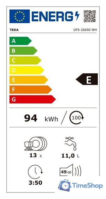 Отдельностоящая посудомоечная машина TEKA DFS 26650 WH - Изображение №8 — Интернет-магазин Time-Shop