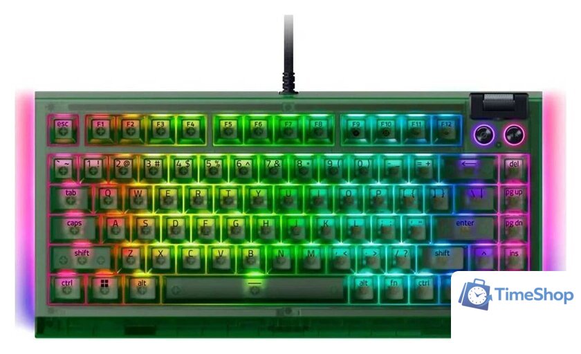 Клавиатура Razer BlackWidow V4 75% Phantom Edition (зеленый, нет кириллицы) - Изображение №4 — Интернет-магазин Time-Shop