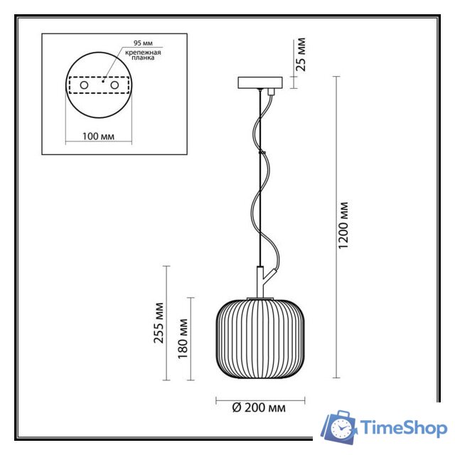 Подвесная люстра Odeon Light Roofi 4753/1 - Изображение №2 — Интернет-магазин Time-Shop