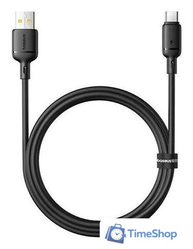 Кабель Baseus Silky Fast Charging Data Cable USB Type-A - USB Type-C 3A (1 м, черный) - Изображение №1 — Интернет-магазин Time-Shop
