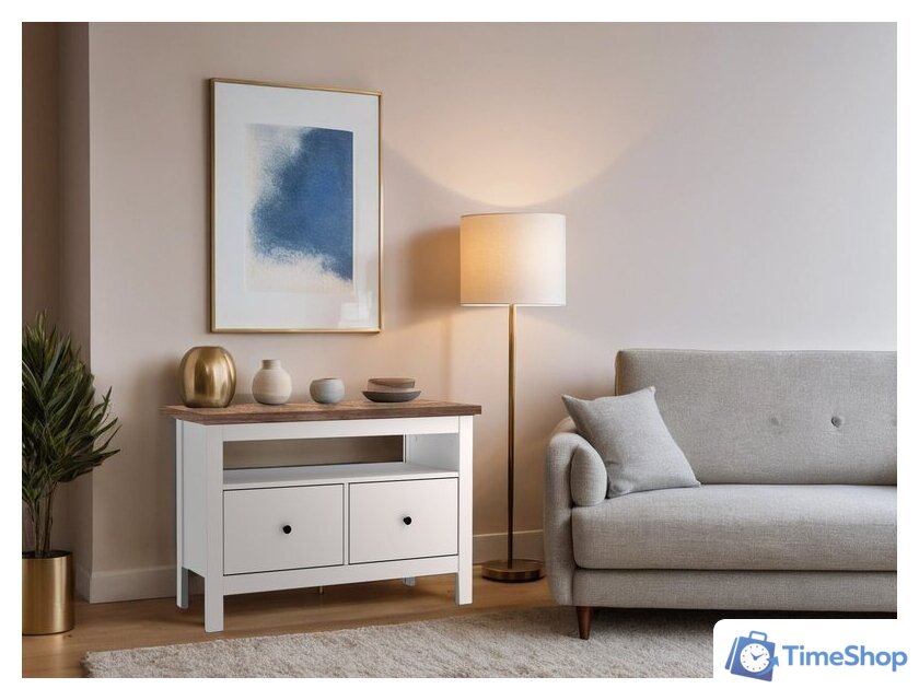 Тумба Mio Tesoro Сага 2 ящика 2.08.03.080.14 (белый/ясень) - Изображение №5 — Интернет-магазин Time-Shop