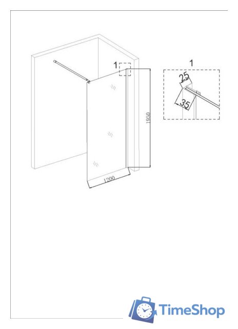 Душевая стенка Niagara NG-685-12 120x195 (черный) - Изображение №4 — Интернет-магазин Time-Shop