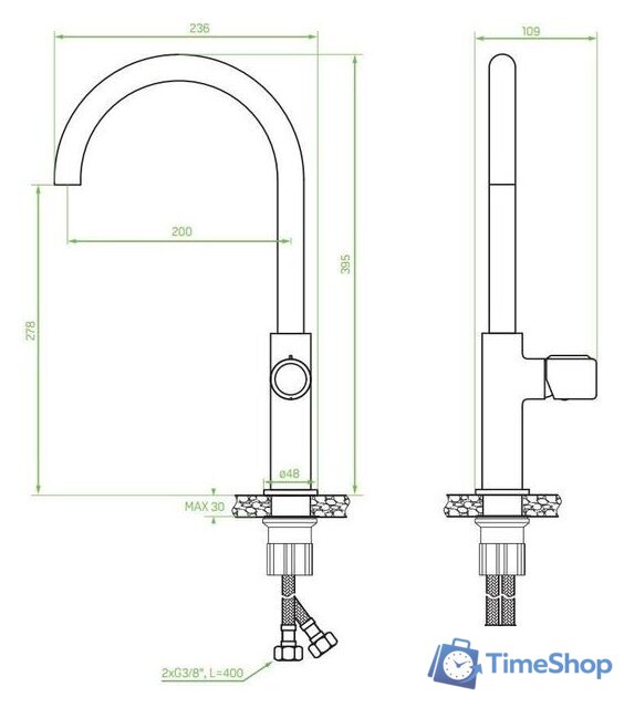 Смеситель Laveo Pretto BAO 068D - Изображение №2 — Интернет-магазин Time-Shop