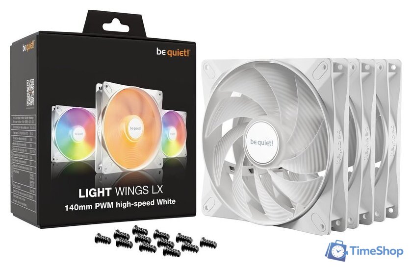 Комплект вентиляторов для корпуса be quiet! Light Wings LX 140mm PWM HS 3-Pack W BL131 - Изображение №3 — Интернет-магазин Time-Shop