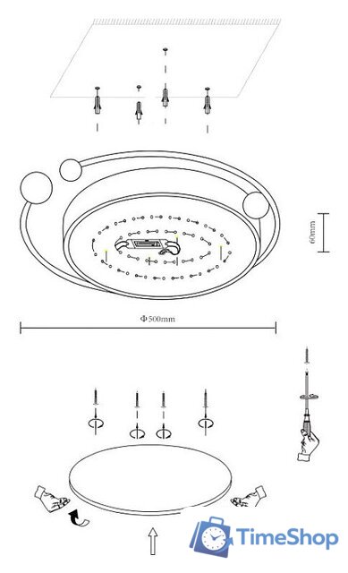 Припотолочная люстра Velante 435-307-02 - Изображение №2 — Интернет-магазин Time-Shop