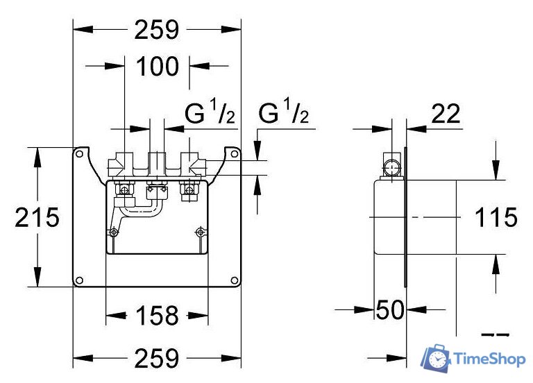Монтажная коробка Grohe Contromix Surf 36122000 - Изображение №2 — Интернет-магазин Time-Shop