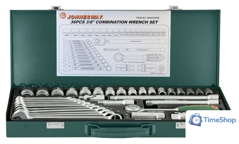 Универсальный набор инструментов Jonnesway S04H3536S (36 предметов) - Изображение №1 — Интернет-магазин Time-Shop