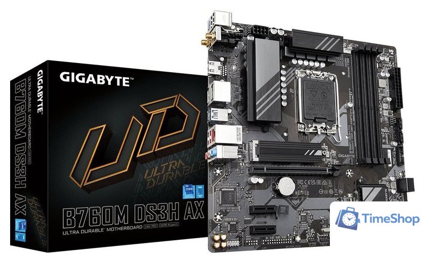 Материнская плата Gigabyte B760M DS3H AX (rev. 1.x) - Изображение №2 — Интернет-магазин Time-Shop