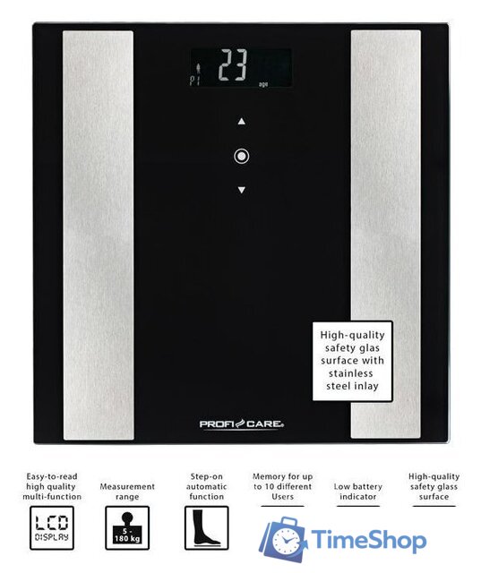 Напольные весы Proficare PC-PW 3007 FA (черный) - Изображение №2 — Интернет-магазин Time-Shop
