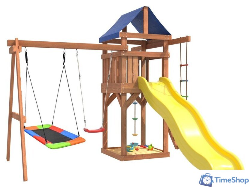 Игровой комплекс National Tree Company Качели лодочка и прямоугольное гнездо Лодка IgroWoods ДП-9 - Изображение №1 — Интернет-магазин Time-Shop
