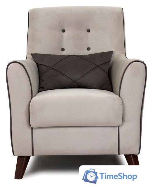 Интерьерное кресло Нижегородмебель Френсис ТК 262 (офелия/амиго велюр, бежевый) - Изображение №2 — Интернет-магазин Time-Shop