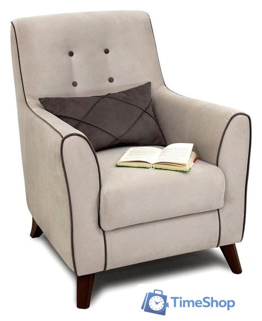 Интерьерное кресло Нижегородмебель Френсис ТК 262 (офелия/амиго велюр, бежевый) - Изображение №5 — Интернет-магазин Time-Shop