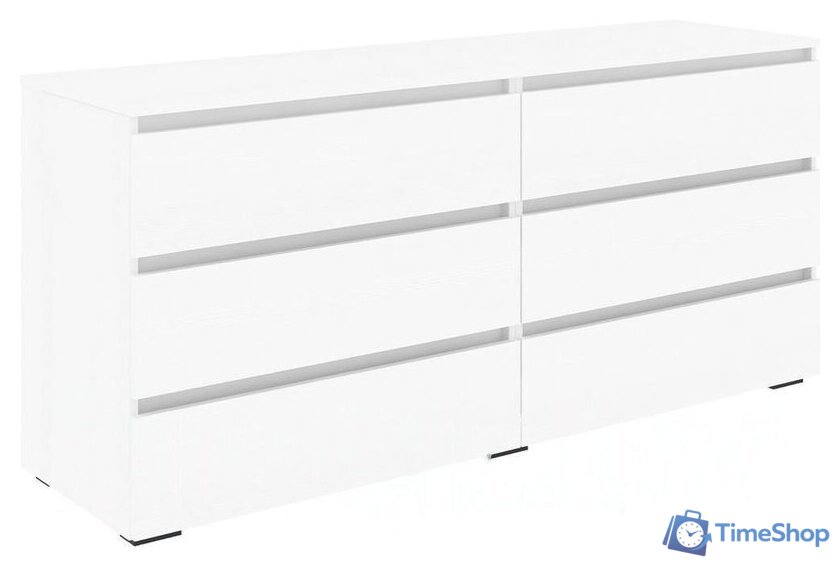 Комод Кортекс-мебель Бари 160 6ш (белый/белый/белый) - Изображение №1 — Интернет-магазин Time-Shop