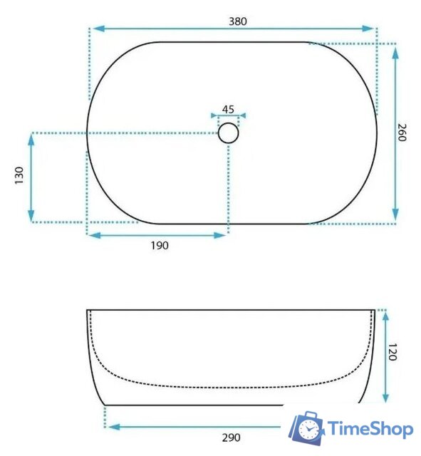 Умывальник Rea Amelia Mini U9107 (белый) - Изображение №6 — Интернет-магазин Time-Shop