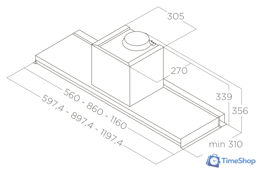 Кухонная вытяжка Elica Lever IX/A/86 PRF0160152 - Изображение №3 — Интернет-магазин Time-Shop