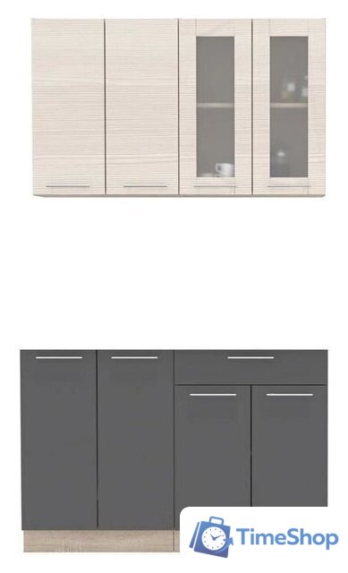 Готовая кухня Интерлиния Мила 12 без столешницы (вудлайн кремовый/антрацит) - Изображение №1 — Интернет-магазин Time-Shop