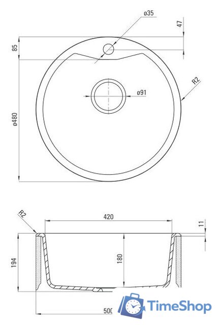 Кухонная мойка Deante Fiesta Solis ZRS N803 - Изображение №2 — Интернет-магазин Time-Shop