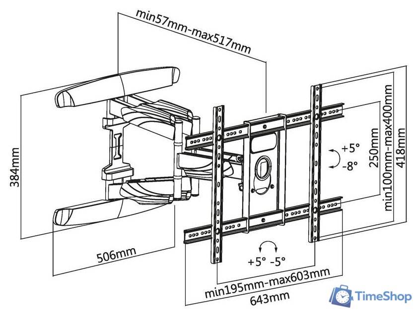 Кронштейн для телевизора Ultramounts UM912 (черный) - Изображение №12 — Интернет-магазин Time-Shop
