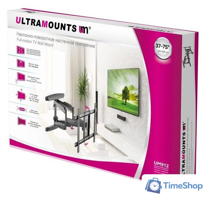 Кронштейн для телевизора Ultramounts UM912 (черный) - Изображение №9 — Интернет-магазин Time-Shop