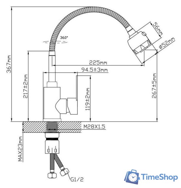 Смеситель AV Engineering AVZAR4-A304-802 - Изображение №2 — Интернет-магазин Time-Shop