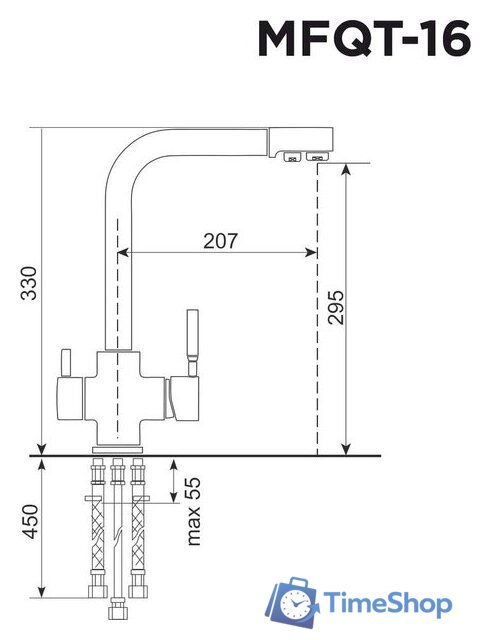 Смеситель MAUNFELD MFQT-16B (черный) - Изображение №2 — Интернет-магазин Time-Shop