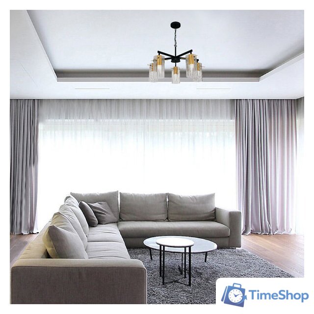 Подвесная люстра Элетех Эсми 251 НСБ 01-5x60-138 Е27 1005405249 (черный/золото) - Изображение №3 — Интернет-магазин Time-Shop