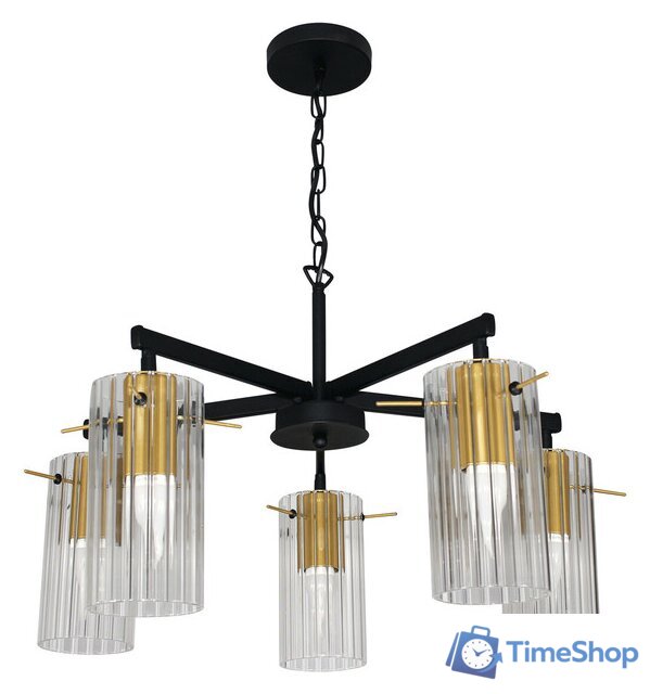 Подвесная люстра Элетех Эсми 251 НСБ 01-5x60-138 Е27 1005405249 (черный/золото) - Изображение №1 — Интернет-магазин Time-Shop