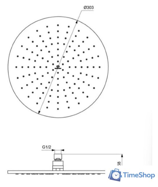 Верхний душ Ideal Standard Idealrain A5803XG - Изображение №6 — Интернет-магазин Time-Shop