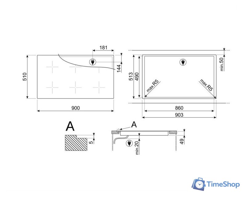 Варочная панель Smeg SIM1964DG - Изображение №2 — Интернет-магазин Time-Shop