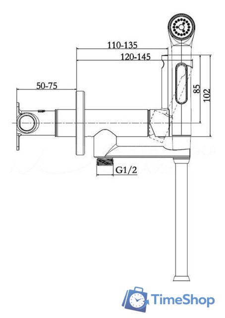 Гигиенический душ Jacob Delafon Elate E28317-CP - Изображение №3 — Интернет-магазин Time-Shop