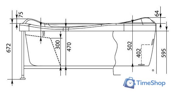 Ванна Aquanet Jamaica 160x110 R - Изображение №6 — Интернет-магазин Time-Shop