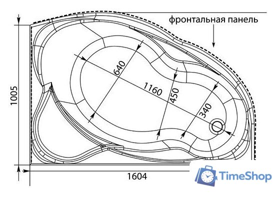 Ванна Aquanet Jamaica 160x110 R - Изображение №5 — Интернет-магазин Time-Shop