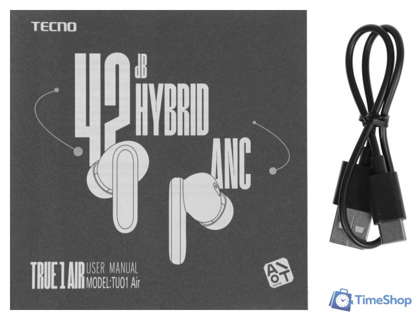 Наушники Tecno True 1 Air (бежевый) - Изображение №9 — Интернет-магазин Time-Shop